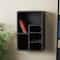 16" x 24" 5 Shelf Black Wood Geometric Floating Wall Shelf